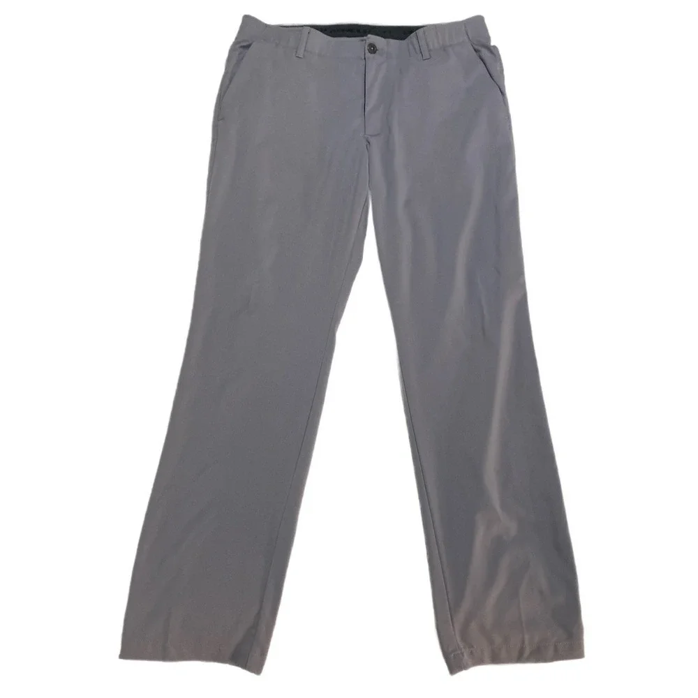Under Armour Performance Pants Mens 36x32 Gray Golf Stretch‎ Flat Front Athletic